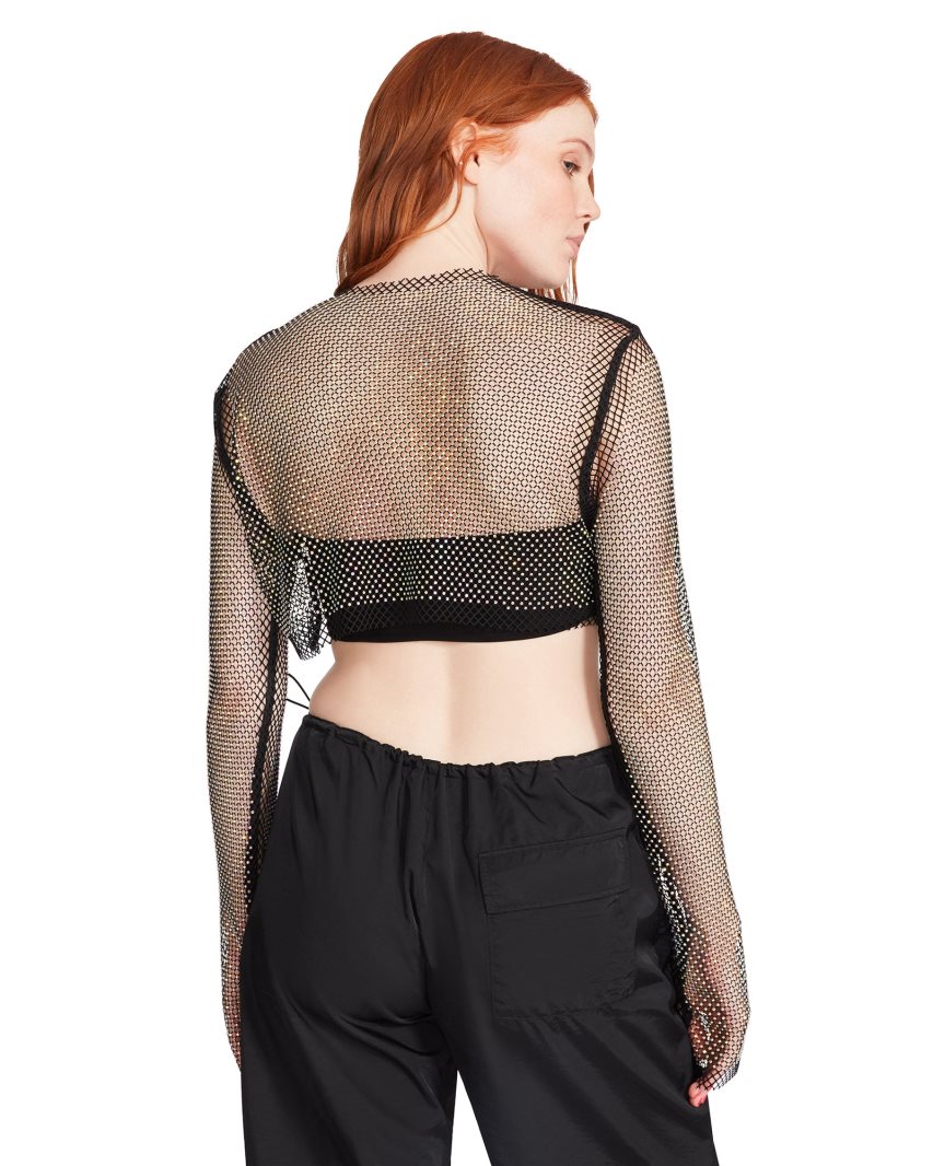 Tops Steve Madden Mesh Rhinestone Mujer Negras | ES LN3142